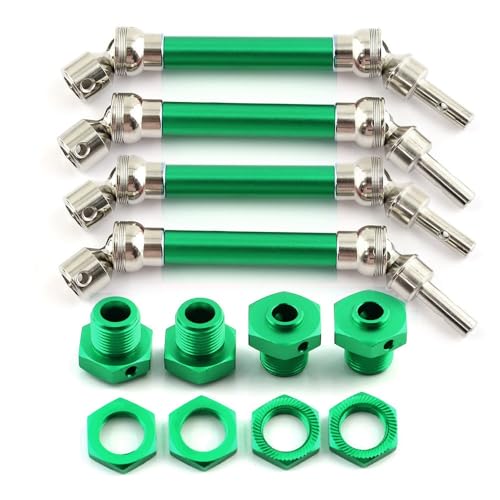 130 * 15mm ARRMA 1/8 3s Typhon 45# Stahl Harden Stahl Kopf Aluminium Legierung Körper CVD Antriebswelle vorne Hinten Universal for RC Auto(Green) von KUENCE