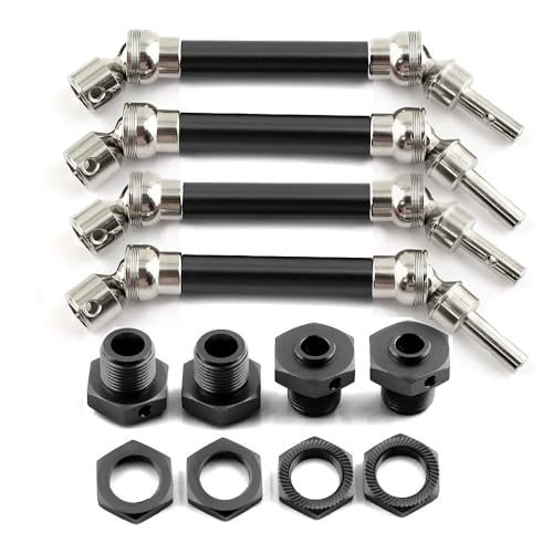 130 * 15mm ARRMA 1/8 3s Typhon 45# Stahl Harden Stahl Kopf Aluminium Legierung Körper CVD Antriebswelle vorne Hinten Universal for RC Auto(Zwart) von KUENCE