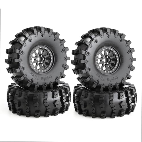 2,2 Zoll 150 mm Beadlock 10-Speichen-Felgen und Gummireifen for 1/10 RC Crawler Axial SCX10 RBX10 Wraith 90048 90018 Traxxas TRX4(4pcs Black) von KUENCE