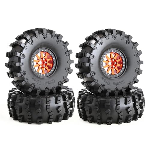 2,2 Zoll 150 mm Beadlock 10-Speichen-Felgen und Gummireifen for 1/10 RC Crawler Axial SCX10 RBX10 Wraith 90048 90018 Traxxas TRX4(4pcs Golden) von KUENCE