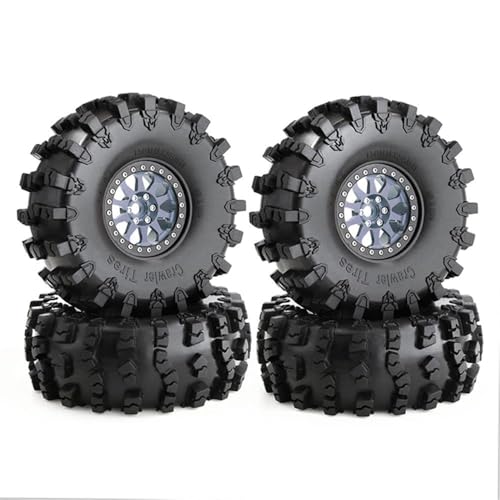 2,2 Zoll 150 mm Beadlock 10-Speichen-Felgen und Gummireifen for 1/10 RC Crawler Axial SCX10 RBX10 Wraith 90048 90018 Traxxas TRX4(4pcs Titanium) von KUENCE