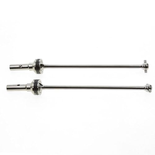 2 Stück mittlerer Kohlenstofflegierungsstahl vorne und hinten Universal-Antriebswelle CVD for 1/8 Traxxas Sledge RC Auto Upgrades Teile Zubehör(Silver) von KUENCE