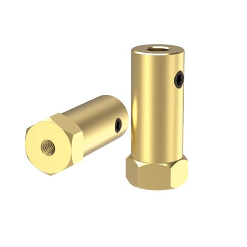 3/4/5/6/7/8mm Welle Messing Sechskantkupplung Koppler Länge 30mm Hex Kupfer RC Autos Rad Reifen Stecker Roboter Zubehör(5mm 1pcs) von KUENCE