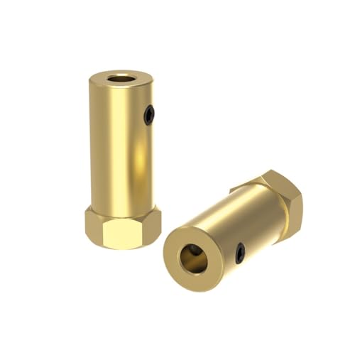 3/4/5/6/7/8mm Welle Messing Sechskantkupplung Koppler Länge 30mm Hex Kupfer RC Autos Rad Reifen Stecker Roboter Zubehör(8mm 1pcs) von KUENCE
