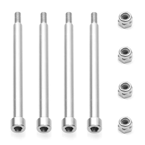 4 Stück Stahl 4 x 56 mm Gewindescharnierstifte A-Arm-Stifte 70510 & M3 Mutter for 1/5 Traxxas X-Maxx XMAXX RC Auto Upgrades Teile Zubehör von KUENCE