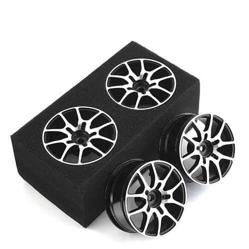 4 Stücke 1/10 RC On-Road Drift Rennwagen 52mm Metall Felgennabe R105 for Tamiya TT01 XV02 Kyosho HSP HPI Sakura Traxxas FW06(Zwart) von KUENCE