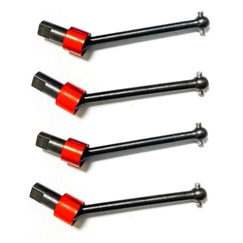 4 Stücke Metall CVD Antriebswelle Antriebswelle for for TRAXXAS LaTrax Teton 1/18 RC Auto Upgrade Teile Zubehör(Rood) von KUENCE