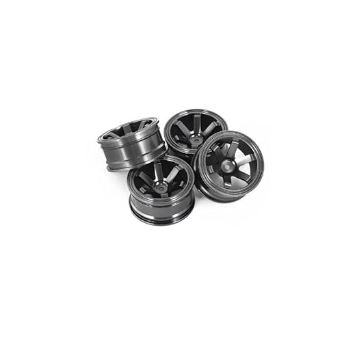 4 stücke 1/10 On-Road Drift Sport Auto 52 * 26MM Überzug Rad Hub 1,9 Zoll Klettern Auto felge for HSP Tamiya HPI Kyosho 94123 D4 TE37(Titanium) von KUENCE