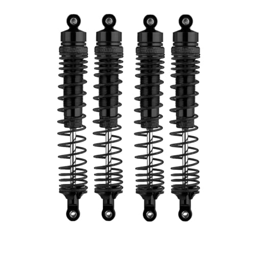 4 stücke 130mm LOSI 1/8 LMT Stoßdämpfer W75 Aluminium Legierung Vorne Und Hinten Universal SOLIDE Achse for 1/8 RC Auto Monster Truck(4pcs Black) von KUENCE