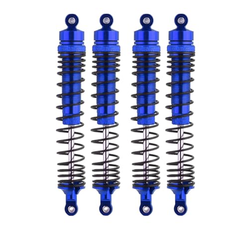 4 stücke 130mm LOSI 1/8 LMT Stoßdämpfer W75 Aluminium Legierung Vorne Und Hinten Universal SOLIDE Achse for 1/8 RC Auto Monster Truck(4pcs Blue) von KUENCE