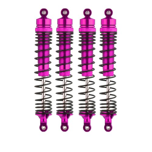 4 stücke 130mm LOSI 1/8 LMT Stoßdämpfer W75 Aluminium Legierung Vorne Und Hinten Universal SOLIDE Achse for 1/8 RC Auto Monster Truck(4pcs Purple) von KUENCE