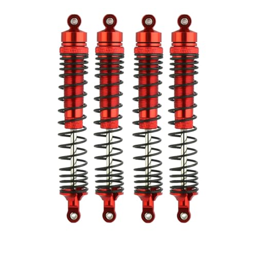 4 stücke 130mm LOSI 1/8 LMT Stoßdämpfer W75 Aluminium Legierung Vorne Und Hinten Universal SOLIDE Achse for 1/8 RC Auto Monster Truck(4pcs red) von KUENCE
