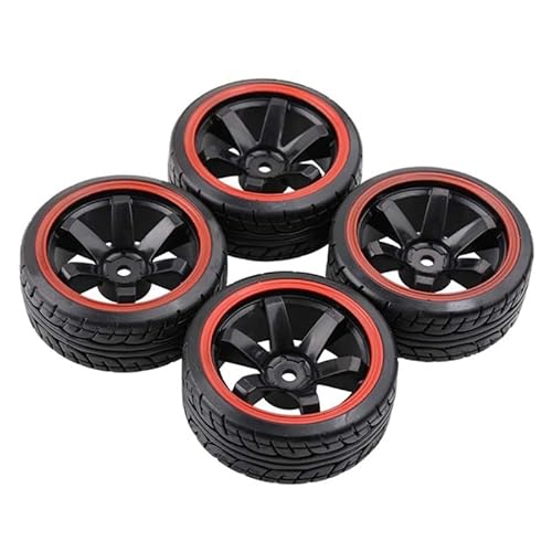 4Pack 1/10 Drift Autoreifen 12 mm Sechskantfelgen & amp;Gummireifen for HSP Redcat HPI Tamiya RC On-Road Touring Drift Car(White) von KUENCE