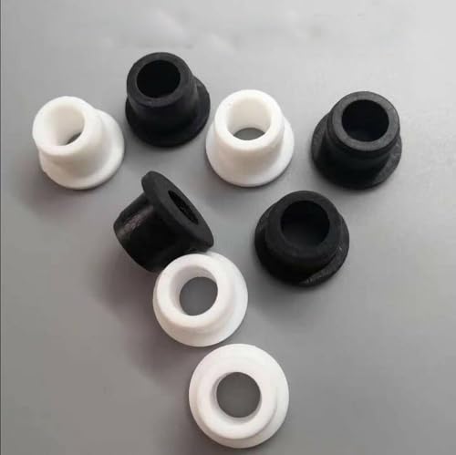 5 mm bis 28 mm runde Hohle Silikonkautschuk-Tülle, Lochstopfen, Draht, Kabel, Verkabelung, schützende Buchsen, O-Ringe, versiegelte Dichtung(Zwart,8mm(Bore 4.5mm)-5pcs) von KUENCE