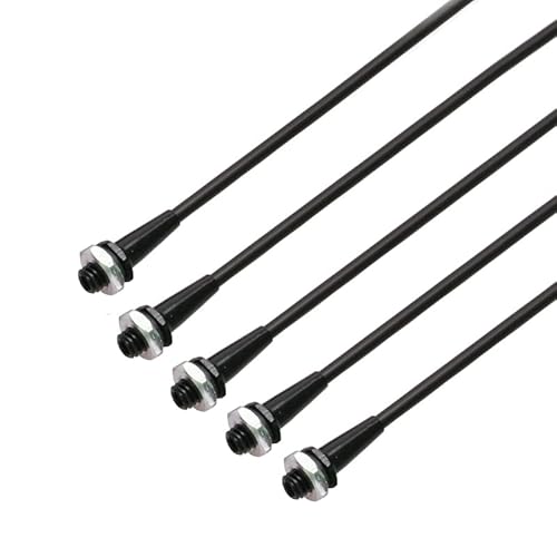 5PCS RC Boot Auto Modell Bunte Aluminium Legierung Antenne Sitz Montage Rohr Hülse mit Kappe + Montage Kit L320mm for DIY Zubehör (Color : Black and Black) von KUENCE