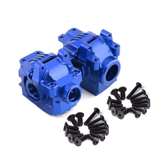 Aluminium Vorne und Hinten Differential Gehäuse Getriebe #6881#6880 Upgrade Teile for RC Auto Traxxas Rustler Hoss Slash Stampede 4x4(Front Rear-red) von KUENCE