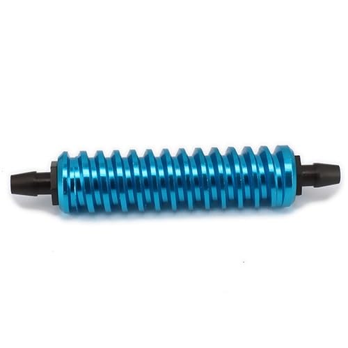 Aluminiumlegierung 1/10 1/8 Gegendruckkühler Glow Fuel Nitro Engine TD10009 RC Car for HSP Buggy Monster Truck Verbessertes Hop-Up(Blauw) von KUENCE