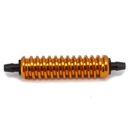 Aluminiumlegierung 1/10 1/8 Gegendruckkühler Glow Fuel Nitro Engine TD10009 RC Car for HSP Buggy Monster Truck Verbessertes Hop-Up(Yellow) von KUENCE