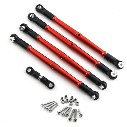 Aluminiumlegierung Bold Link Spurstange Vorne Hinten Lenkstangensatz for RC Auto ARRMA 1/8 KRATON Outcast 6S Upgrade Teile(Rood) von KUENCE