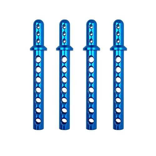 Aluminiumlegierungs-Autogehäusepfosten HSP 862001 (762001) Metallkarosseriepfosten for 1/8 Off-Road-Auto Monster Truck 94762 62013 Upgrade-Teile(4PCS Blue) von KUENCE