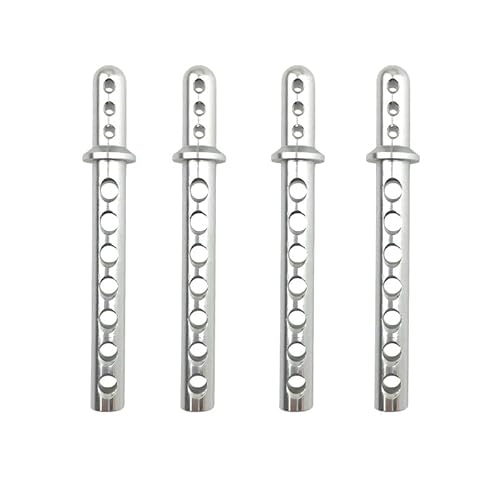Aluminiumlegierungs-Autogehäusepfosten HSP 862001 (762001) Metallkarosseriepfosten for 1/8 Off-Road-Auto Monster Truck 94762 62013 Upgrade-Teile(4PCS Silver) von KUENCE