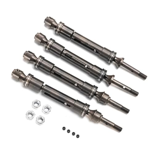 Drayuke CVD Stahlfront- und hintere Antriebswellenbaugruppe Heavy Duty for 1/10 for TRAXXAS Slash 4x4 Slash, Rustler Vxl, Ansturm 4x4 vxl. Wagen(2Front) von KUENCE