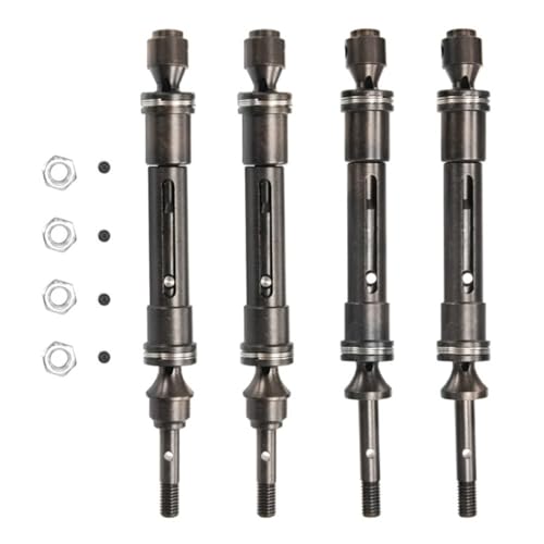 Drayuke CVD Stahlfront- und hintere Antriebswellenbaugruppe Heavy Duty for 1/10 for TRAXXAS Slash 4x4 Slash, Rustler Vxl, Ansturm 4x4 vxl. Wagen(2Front and 2Rear) von KUENCE