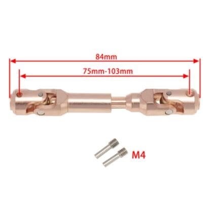Golden Universal Spline Metall Antriebswelle CVD for RC Crawler Traktor Engineering Fahrzeug TRX-4 SCX10 90046 Wraith Tamiya Truck(75-103mm) von KUENCE