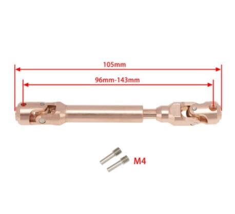 Golden Universal Spline Metall Antriebswelle CVD for RC Crawler Traktor Engineering Fahrzeug TRX-4 SCX10 90046 Wraith Tamiya Truck(96-143mm) von KUENCE
