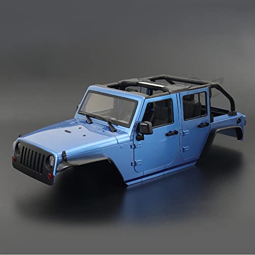 Hardbody 313mm Radbasis Wrangler Rubicon Cabrio Body Shell Kit for 1/10 Rc Crawler Auto for Axial. SCX10 90046 TRX4. Rote Katze Gen8.(Blauw) von KUENCE