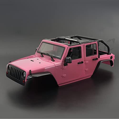 Hardbody 313mm Radbasis Wrangler Rubicon Cabrio Body Shell Kit for 1/10 Rc Crawler Auto for Axial. SCX10 90046 TRX4. Rote Katze Gen8.(Pink) von KUENCE