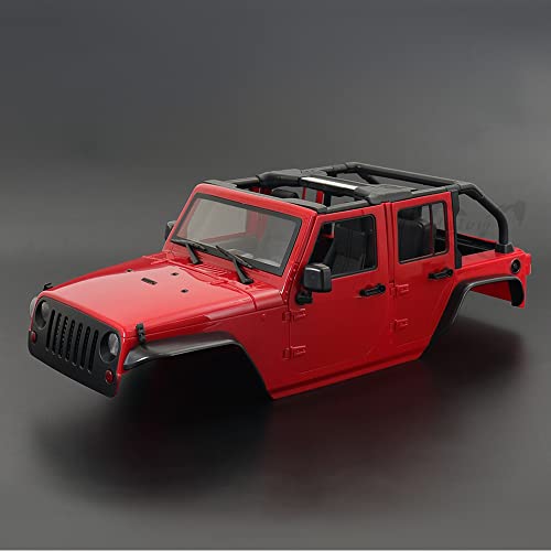 Hardbody 313mm Radbasis Wrangler Rubicon Cabrio Body Shell Kit for 1/10 Rc Crawler Auto for Axial. SCX10 90046 TRX4. Rote Katze Gen8.(Rood) von KUENCE