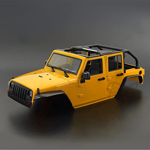 Hardbody 313mm Radbasis Wrangler Rubicon Cabrio Body Shell Kit for 1/10 Rc Crawler Auto for Axial. SCX10 90046 TRX4. Rote Katze Gen8.(Yellow) von KUENCE
