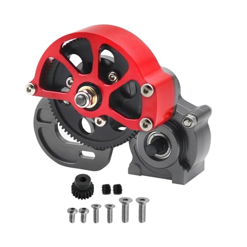 KUENCE 1/10 RC Auto Metall Getriebe Getriebe Montage Tranny mit geradem Getriebe for RC Crawler Auto Axial SCX10 D90(C) von KUENCE