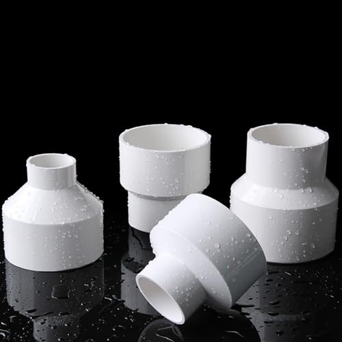 KUENCE 1 Stück PVC-Reduziermuffe 20,25,32,40,50,63,75,90,110 mm metrisches Lösungsmittelschweißdruck-Rohrverschraubungs-Verbindungsstück Aquarium-Bewässerung(White,50x25mm) von KUENCE