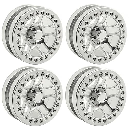 KUENCE 1.9 "Metall-Beadlock-Rand for 1/10 Rc Crawler for Axial. SCX10 CC01. Radnaben-Reifen-Upgrade-Teile(Silver 4PCS) von KUENCE