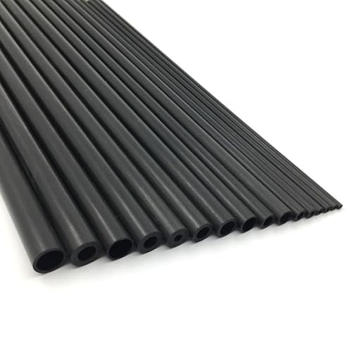 KUENCE 10 Stück 2-10 mm/0,5 Meter hochwertiges Kohlefaser-Hohlrohr/Stab/Drachenmodell 2 mm 2,5 mm 3 mm 4 mm 5 mm 6 mm 7 mm 8 mm 9 mm 10 mm(10PCS 10x5x500mm) von KUENCE