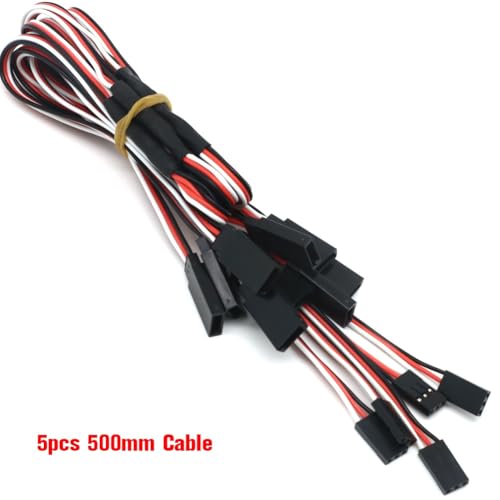 KUENCE 100/150/200/300/500mm RC Servo Y Verlängerungskabel Kabel Anschlusskabel for RC Servo JR Futaba RC Flugzeug Hubschrauber Auto DIY(5pcs 500mm Cable) von KUENCE