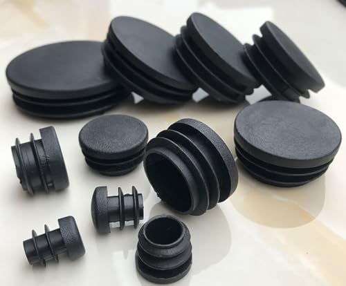 KUENCE 12mm-76mm Schwarze Kunststoff-Rundkappen Innenstopfenschutzdichtung Staubdichtung Endabdeckkappen for Rohrbolzenmöbel(1pcs,14mm) von KUENCE
