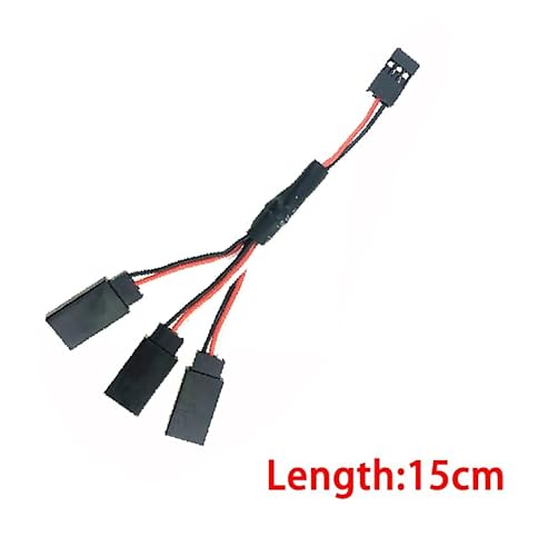 KUENCE 1PCS 15/30/50cm 1to1 1to 2 1 zu 3 1 zu 4 RC Servo verlängerung Draht Kabel for Futaba JR Männlich zu Weiblich RC Modell(1to3 15CM) von KUENCE