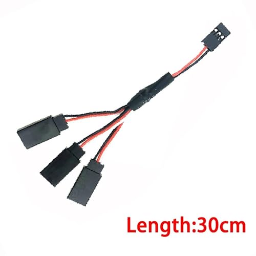 KUENCE 1PCS 15/30/50cm 1to1 1to 2 1 zu 3 1 zu 4 RC Servo verlängerung Draht Kabel for Futaba JR Männlich zu Weiblich RC Modell(1to3 30CM) von KUENCE