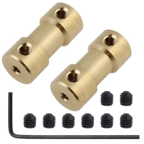 KUENCE 2/2,3/3/3,17/4/5/6mm N20 Motorwelle Stecker Kupplung Kupplung Hülse Adapter Messing Übertragungsgelenk for RC Boot Auto Flugzeug(3.17-3.17) von KUENCE