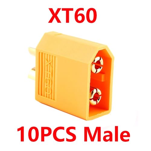 KUENCE 2/5/10PCS XT30 XT60 XT-60 XT90 T Stecker Männlich Weiblich Kugel Anschlüsse Stecker for RC Boot Auto Flugzeug Lipo Batterie Quadcopter(10 pcs XT60 Male) von KUENCE