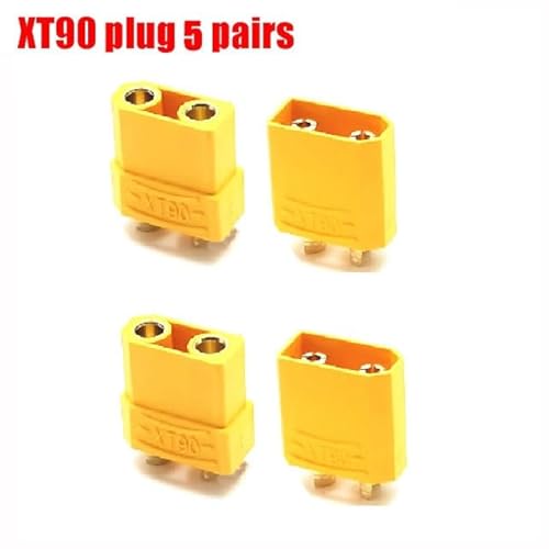 KUENCE 2/5/10PCS XT30 XT60 XT-60 XT90 T Stecker Männlich Weiblich Kugel Anschlüsse Stecker for RC Boot Auto Flugzeug Lipo Batterie Quadcopter(5 Pair XT90) von KUENCE