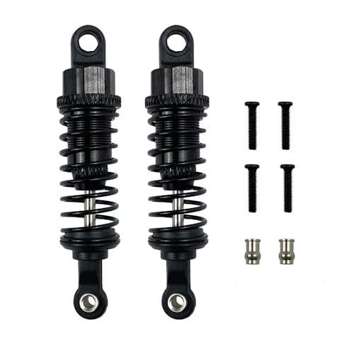 KUENCE 2 STÜCKE Aluminium Stoßdämpfer Upgrade Teile for for wltoys A959 A969 A979 K929 & amp;for WPL C14 C24 &MN D90 D91 99S Rc-Auto-Fernbedienung(2 PCS Black) von KUENCE