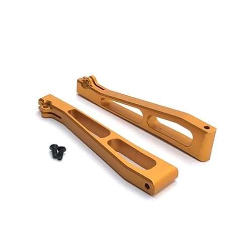 KUENCE 2 Stück Metall obere Querlenker Schwinge for JLB Racing Cheetah 11101 21101 J3 Speed ​​1/10 RC Car Upgrade Teile(Yellow) von KUENCE