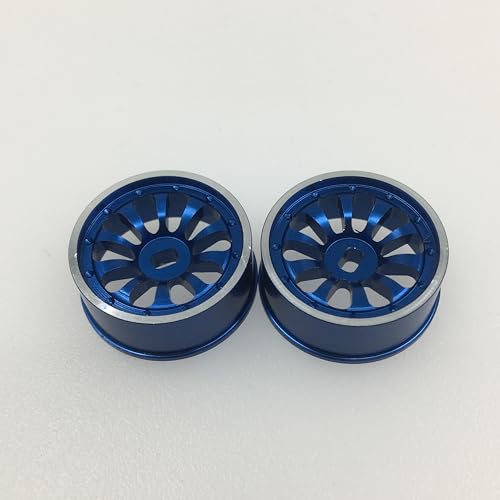 KUENCE 2 Stück RC 1:28 Auto Metallfelgen Nabe Kompatibel mit MINIZ DRZ Metallfelgen 20MM Drift Queen Fünf-Klauen-Räder(Silver Narrow 2 pcs) von KUENCE