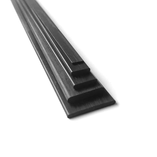 KUENCE 20PCS Carbon Faser Blatt Durchmesser 0,5x3 0,6x5 0,5x10 1x3 1x4 1x5 1x6MM Länge 0,5M/500MM for RC Modell Flugzeug DIY Quadcopter(1x4MM 20PCS) von KUENCE
