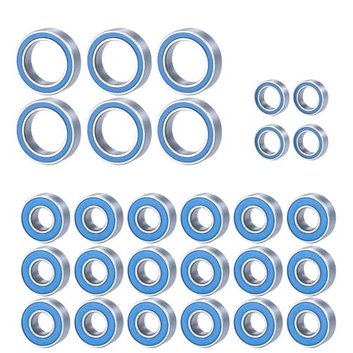 KUENCE 28-teiliges / 24-teiliges Metall-Radnaben-Achsen-Gummidichtungslager-Kit for 1/10 RC-Car-Upgrade-Teile(28Pcs) von KUENCE