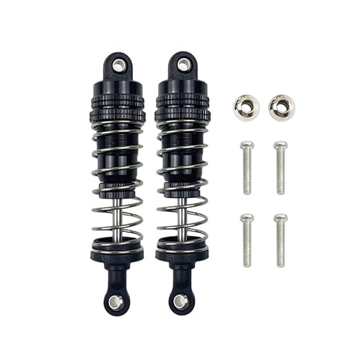KUENCE 2PC Aluminium Metall Ölgefüllter Stoßdämpfer vorne und hinten for 1/14 WLtoy 144001 1316 RC Car Crawler Short Course Truck Upgrade Teil(Zwart) von KUENCE